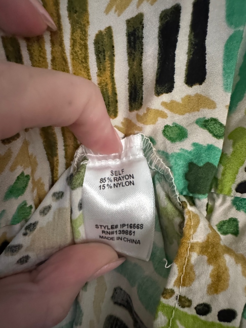 Green Patterned Spring Romper - Picture 3 of 4